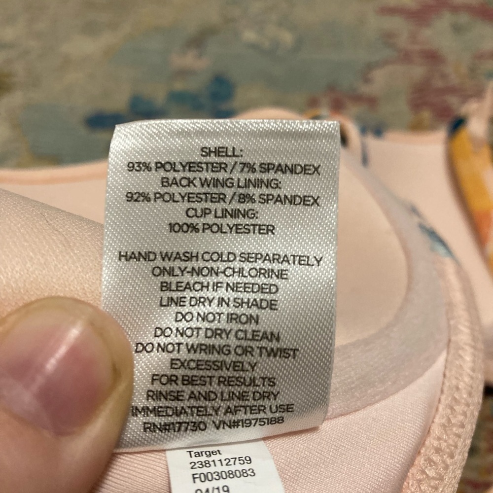 NWT Shade & Shore Grapefruit Pink And Orange Bikini Top Size 32B - Picture 11 of 13